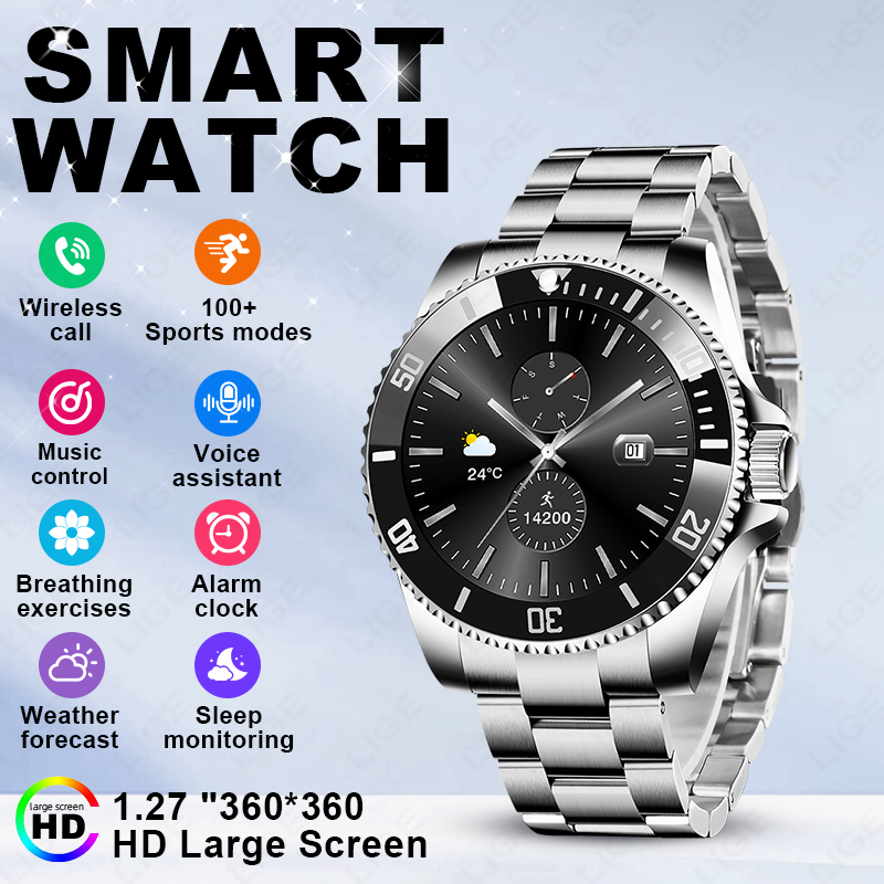 Luxury Watch German - Montre connectée LIGE 2026, écran HD
