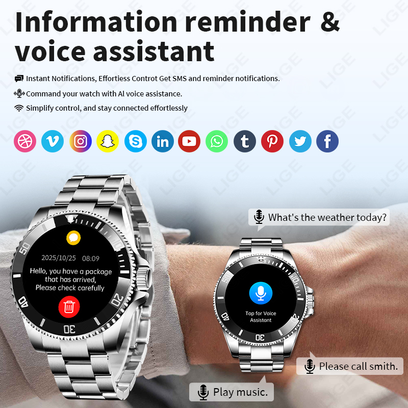 Montre connectée LIGE 2026, éc - Luxury Watch German avis et prix